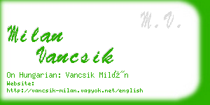 milan vancsik business card